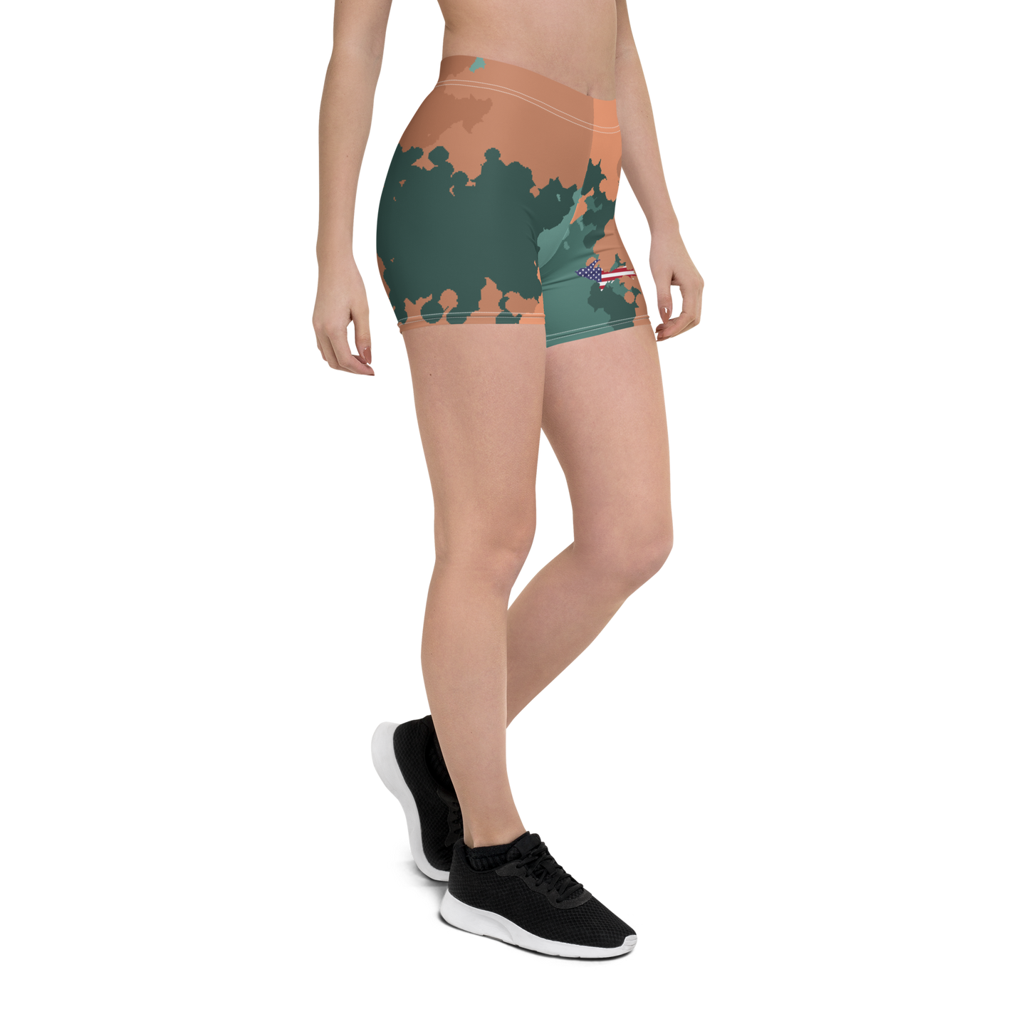 Michigan Upper Peninsula Tight Shorts (w/ UP Outline) | Copper Country Camo