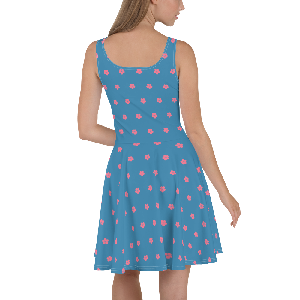 Michigan Cherry Blossom Skater Dress | Lake Michigan Blue