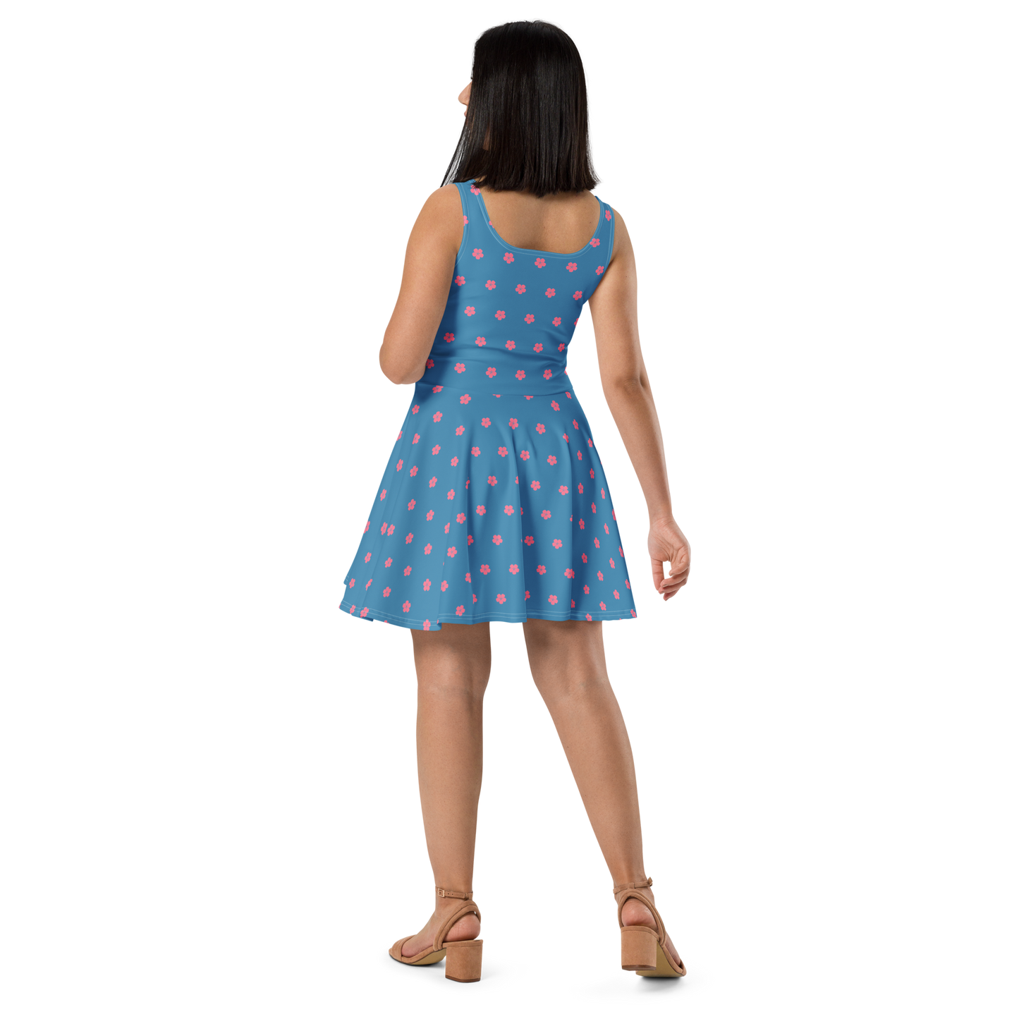 Michigan Cherry Blossom Skater Dress | Lake Michigan Blue