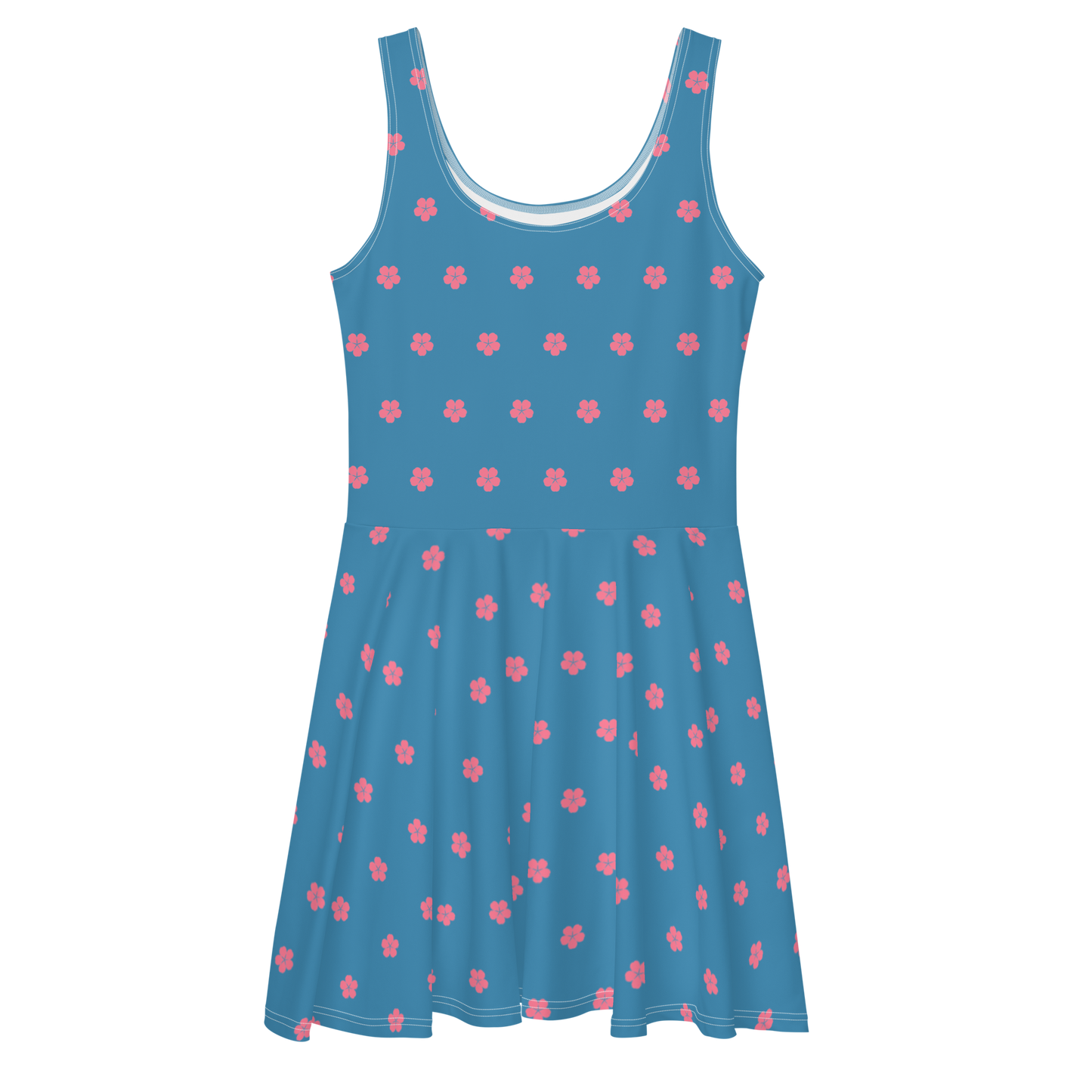 Michigan Cherry Blossom Skater Dress | Lake Michigan Blue