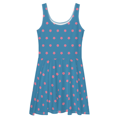 Michigan Cherry Blossom Skater Dress | Lake Michigan Blue