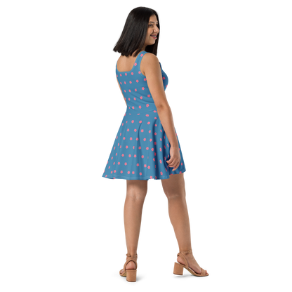 Michigan Cherry Blossom Skater Dress | Lake Michigan Blue