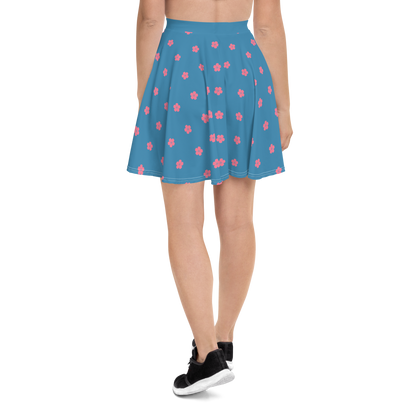 Michigan Cherry Blossom Skater Skirt | Lake Michigan Blue