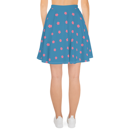 Michigan Cherry Blossom Skater Skirt | Lake Michigan Blue