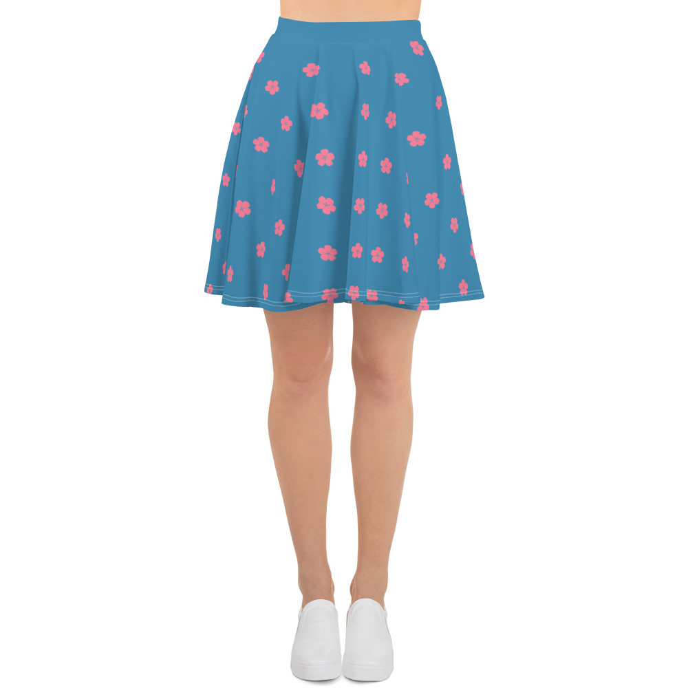 Michigan Cherry Blossom Skater Skirt | Lake Michigan Blue