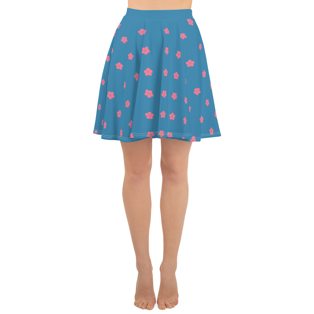 Michigan Cherry Blossom Skater Skirt | Lake Michigan Blue