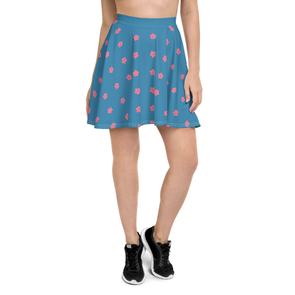 Michigan Cherry Blossom Skater Skirt | Lake Michigan Blue