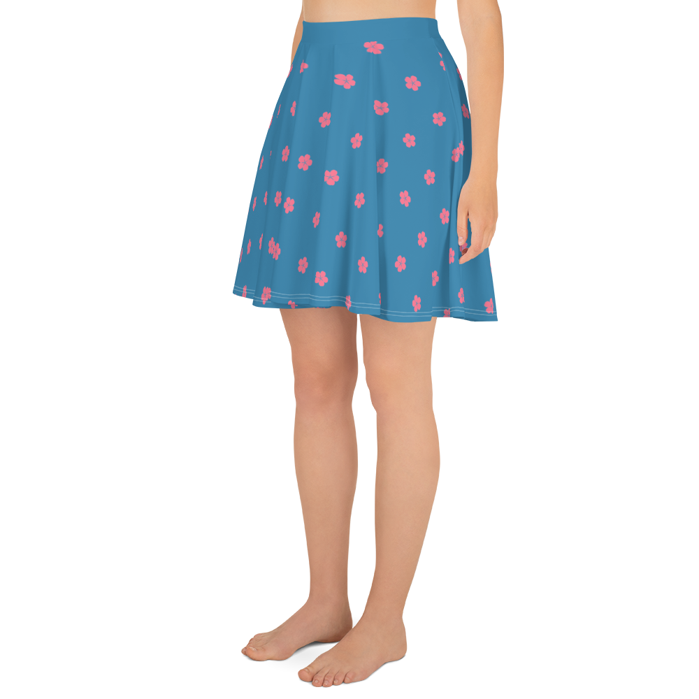 Michigan Cherry Blossom Skater Skirt | Lake Michigan Blue