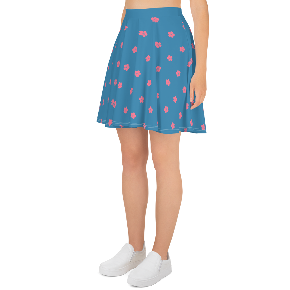 Michigan Cherry Blossom Skater Skirt | Lake Michigan Blue