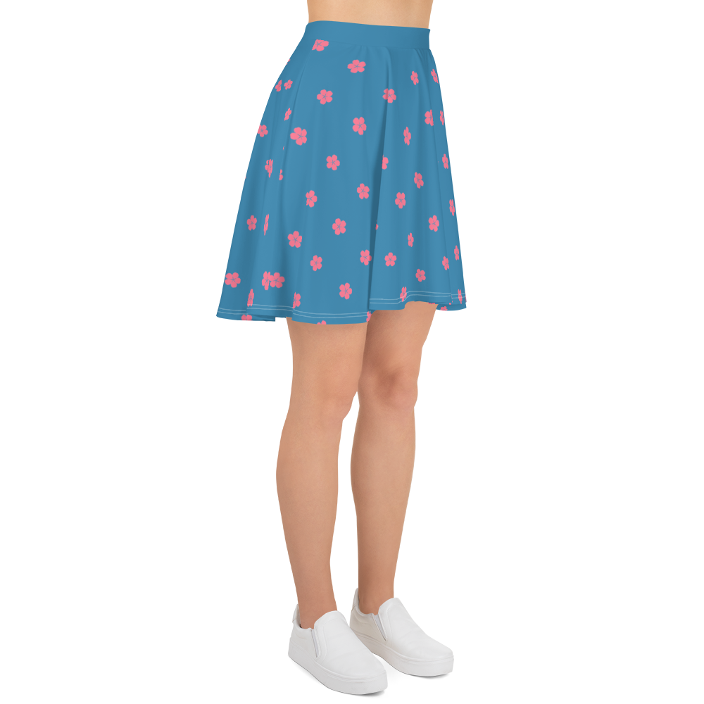 Michigan Cherry Blossom Skater Skirt | Lake Michigan Blue