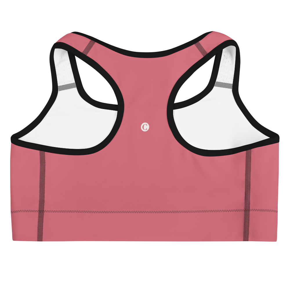 Michigan Upper Peninsula Sports Bra (w/ UP USA Flag Outline) | Watermelon Pink