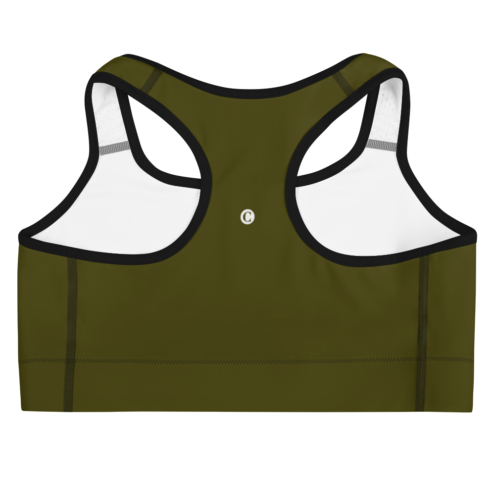 Michigan Upper Peninsula Sports Bra (w/ UP USA Flag ) | Military Green