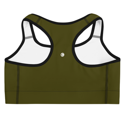 Michigan Upper Peninsula Sports Bra (w/ UP USA Flag ) | Military Green