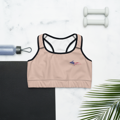 Michigan Upper Peninsula Sports Bra (w/ UP USA Flag) | Rose Gold