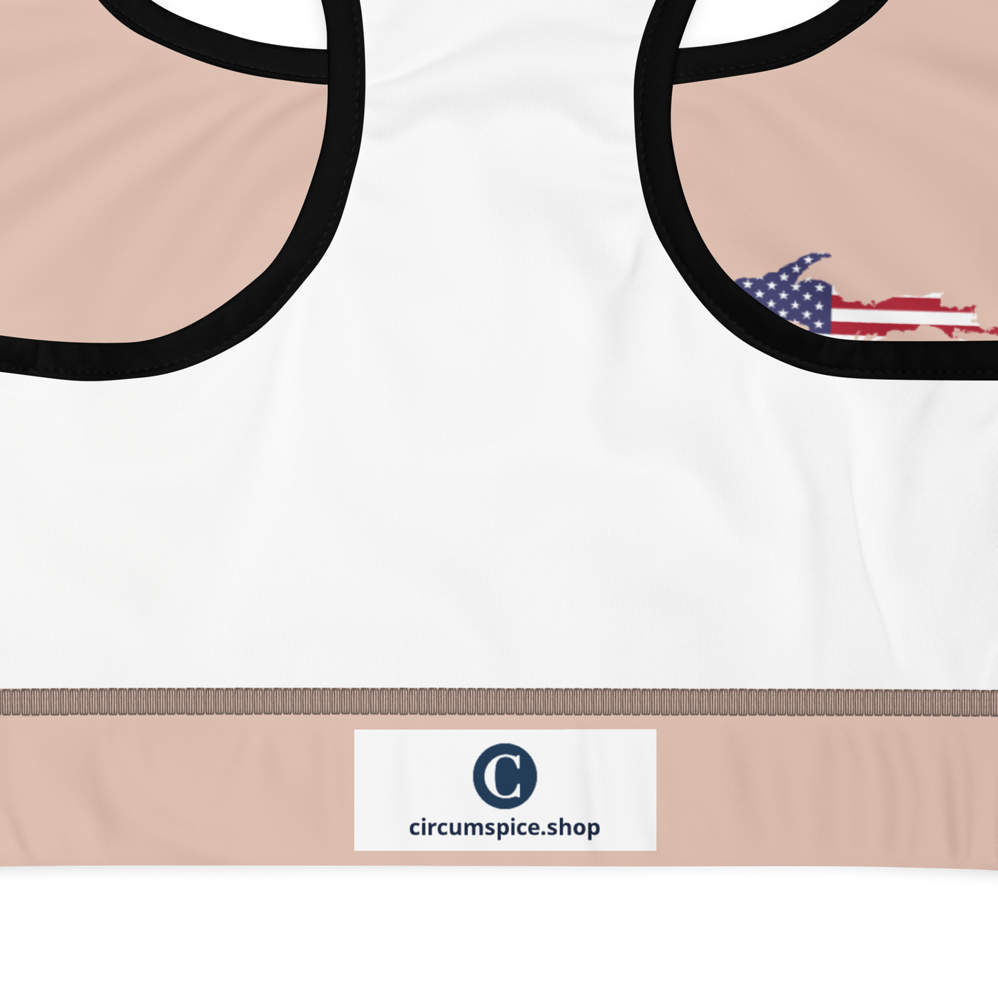 Michigan Upper Peninsula Sports Bra (w/ UP USA Flag) | Rose Gold