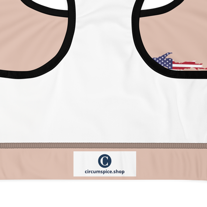 Michigan Upper Peninsula Sports Bra (w/ UP USA Flag) | Rose Gold