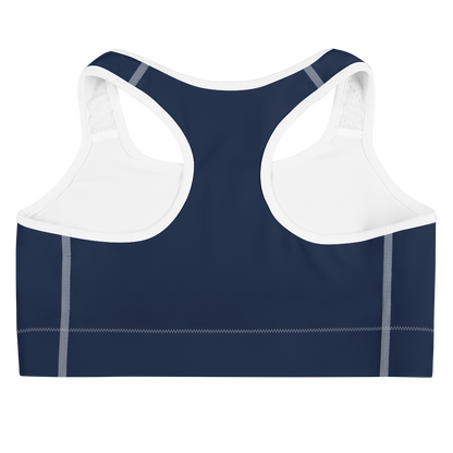 Michigan Upper Peninsula Sports Bra (w/ UP USA Flag Outline) | Navy