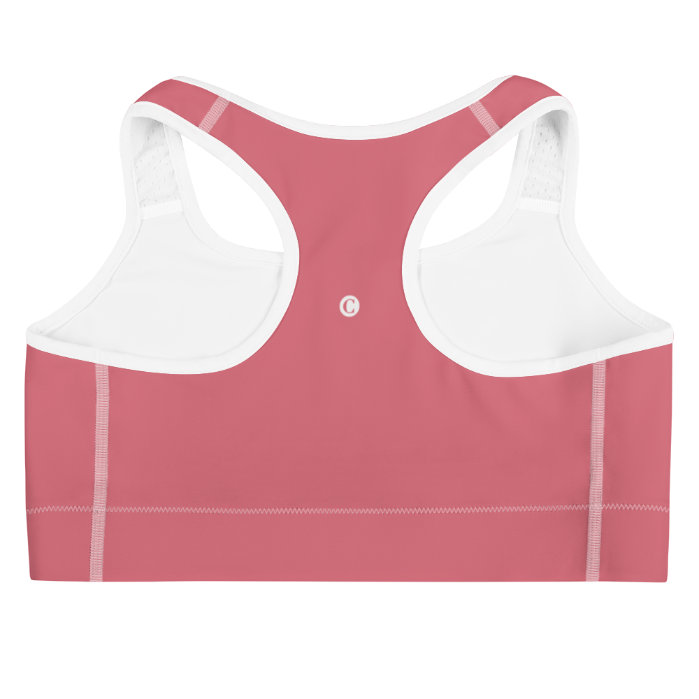 Michigan Upper Peninsula Sports Bra (w/ UP USA Flag Outline) | Watermelon Pink