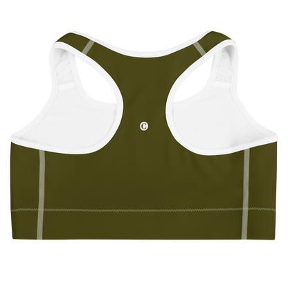 Michigan Upper Peninsula Sports Bra (w/ UP USA Flag ) | Military Green