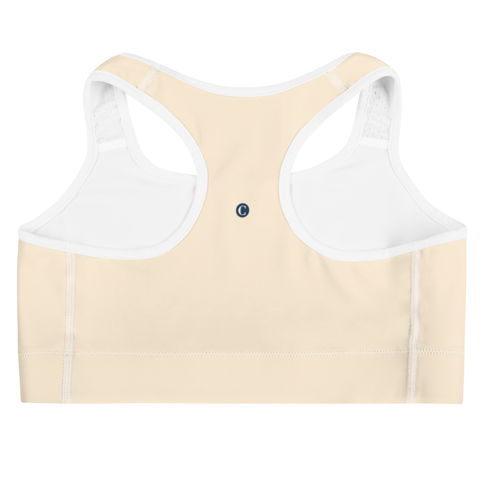 Michigan Upper Peninsula Sports Bra (w/ UP USA Flag) | Champagne White