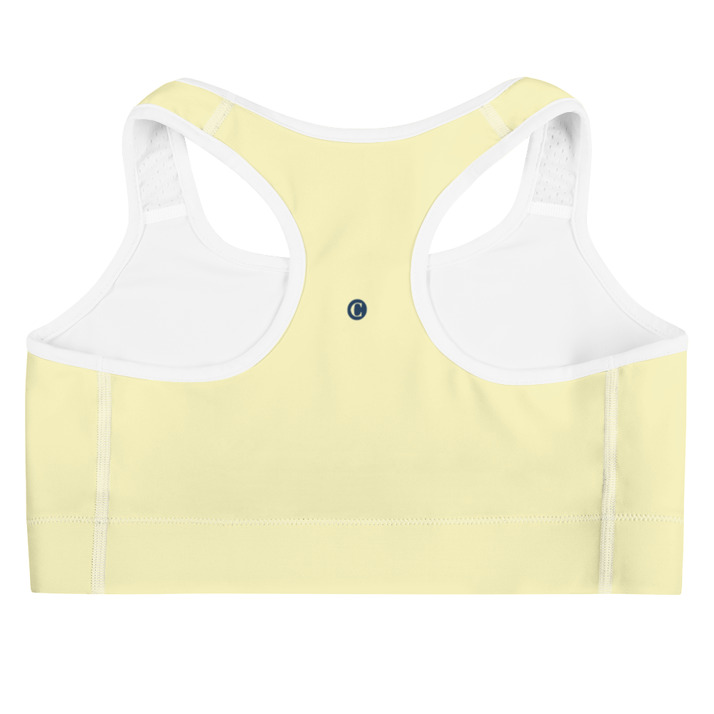 Michigan Upper Peninsula Sports Bra (w/ UP USA Flag) | Canary Yellow