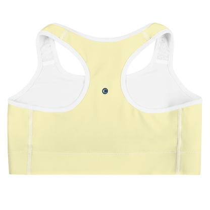 Michigan Upper Peninsula Sports Bra (w/ UP USA Flag) | Canary Yellow