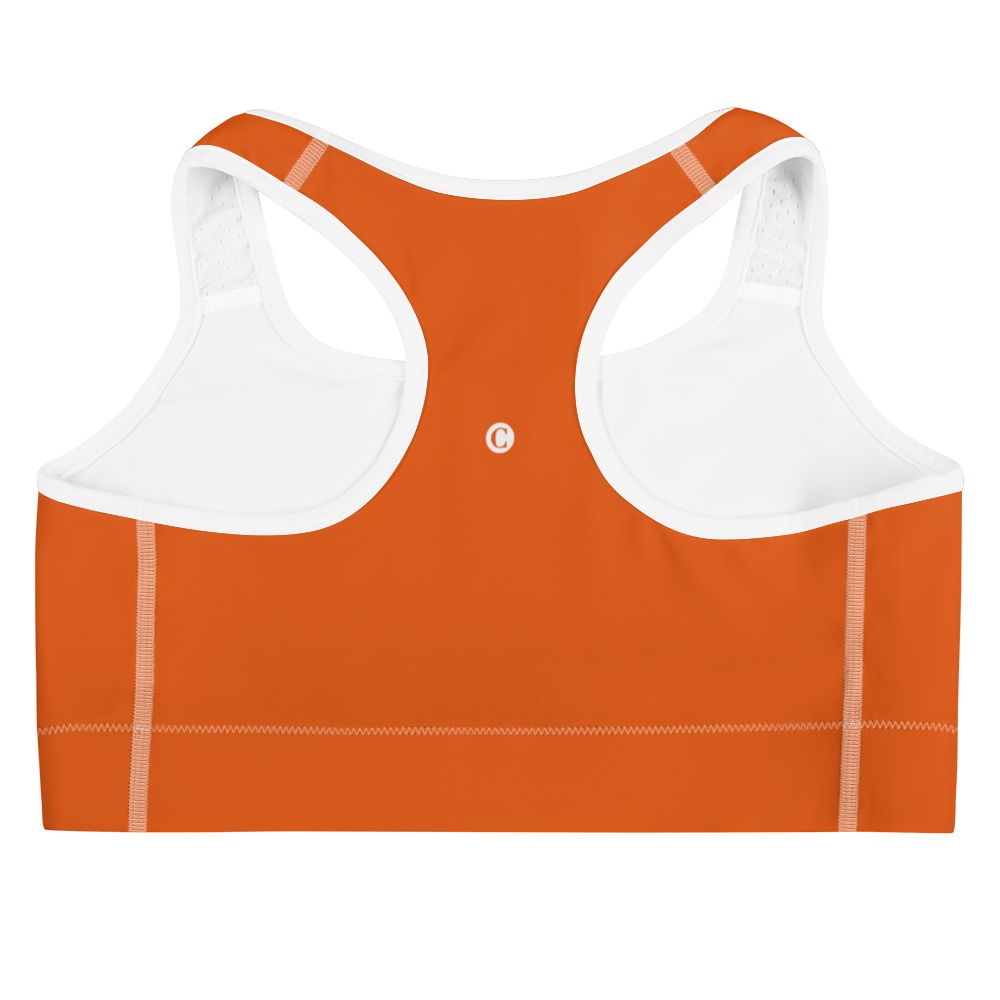 Michigan Upper Peninsula Sports Bra (w/ UP Outline) | Maple Leaf Orange