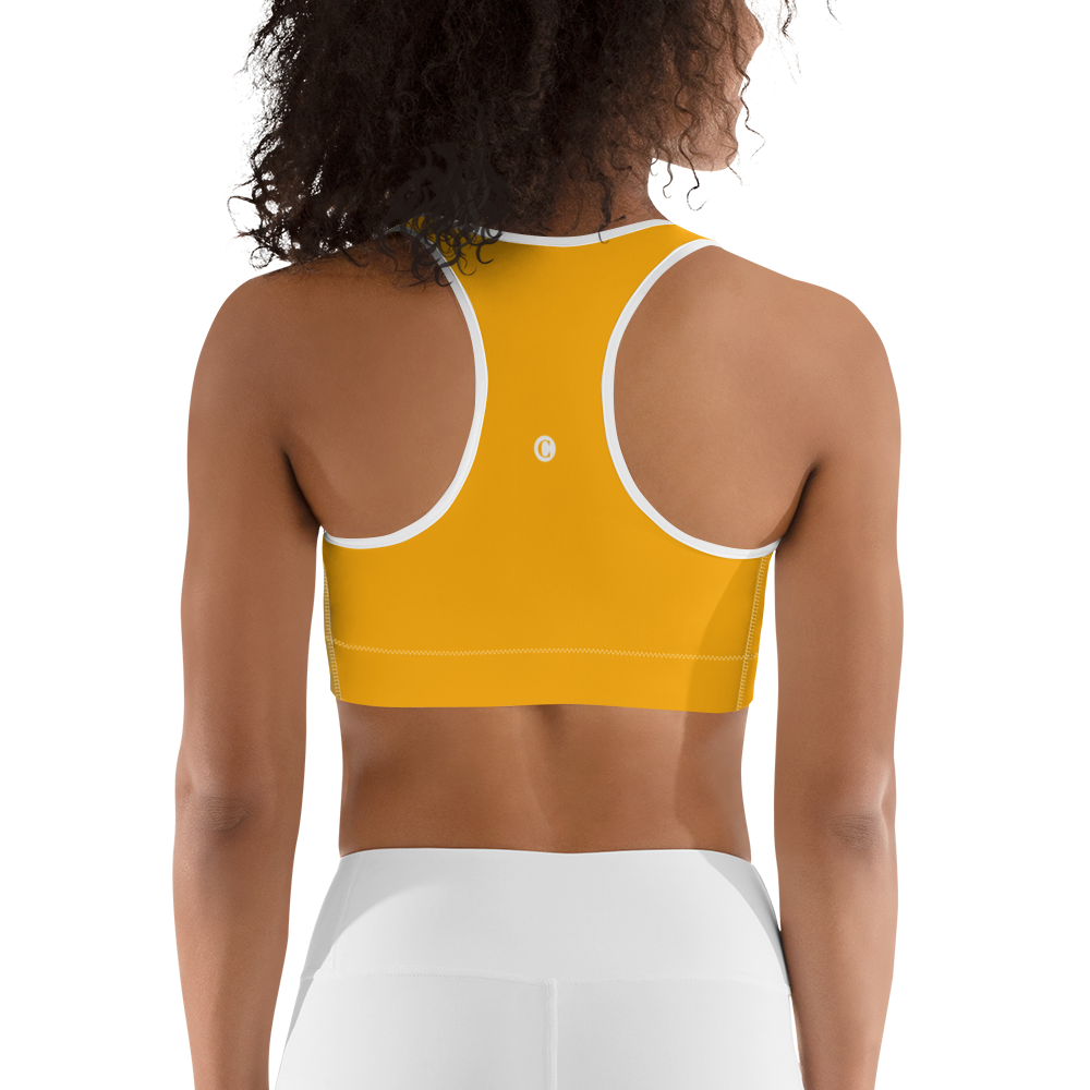 Michigan Upper Peninsula Sports Bra (w/ UP Outline ) | Birch Leaf Orange