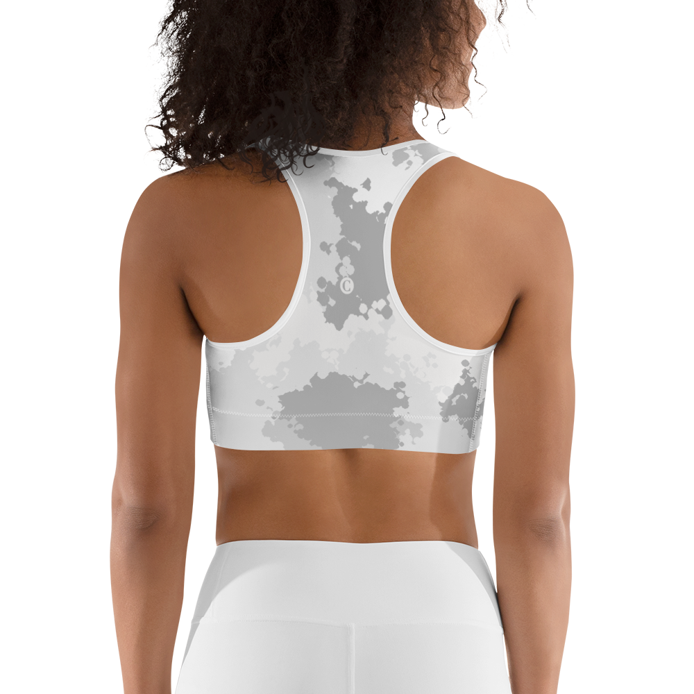 Michigan Upper Peninsula Sports Bra (w/ UP Outline) | Snow Camo