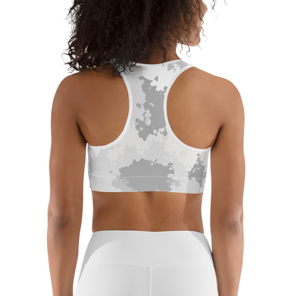 Michigan Upper Peninsula Sports Bra (w/ UP Outline) | Snow Camo