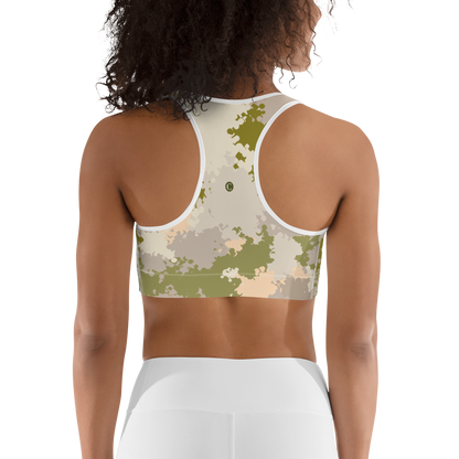 Michigan Upper Peninsula Sports Bra (w/ UP Outline) | Rosy Mound Camo