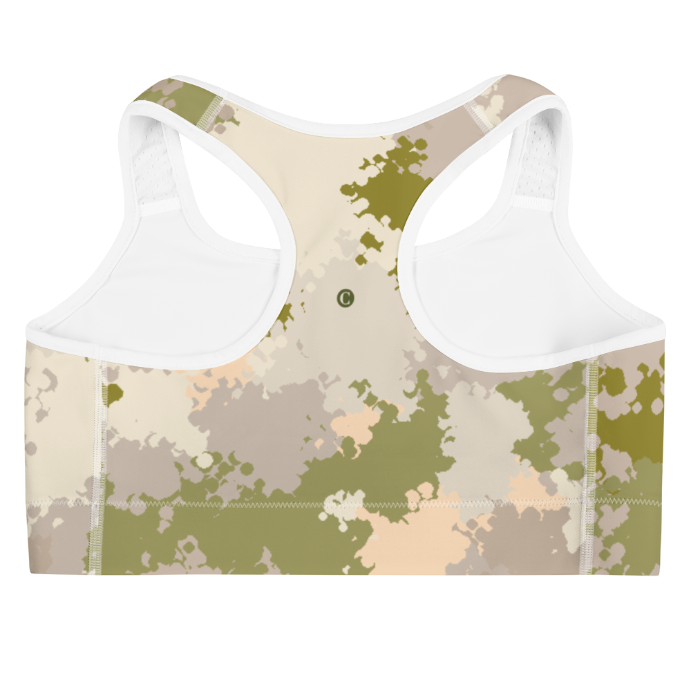 Michigan Upper Peninsula Sports Bra (w/ UP Outline) | Rosy Mound Camo