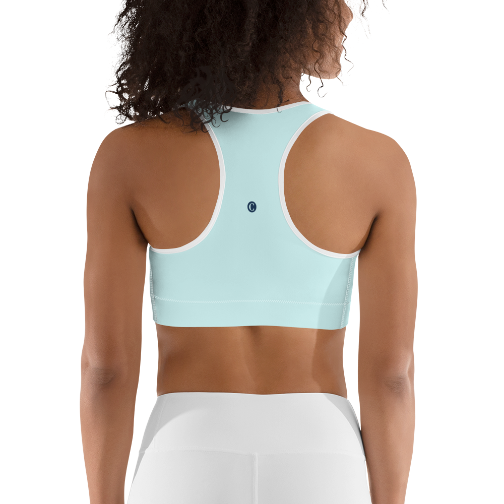 Michigan Upper Peninsula Sports Bra (w/ UP Outline) | Cyan