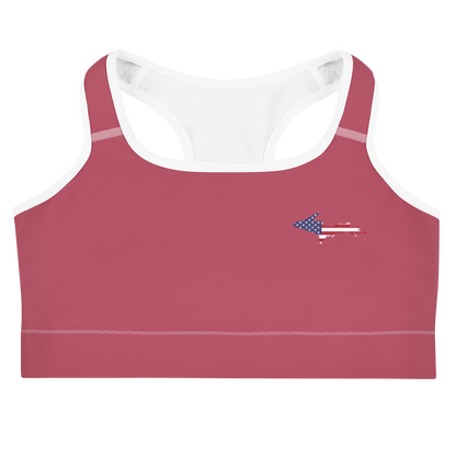 Michigan Upper Peninsula Sports Bra (w/ UP USA Flag) | Popstar Pink