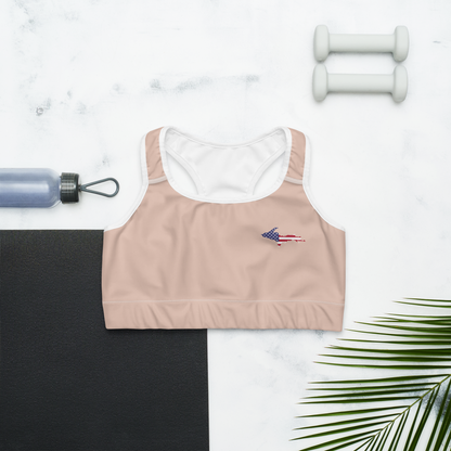 Michigan Upper Peninsula Sports Bra (w/ UP USA Flag) | Rose Gold