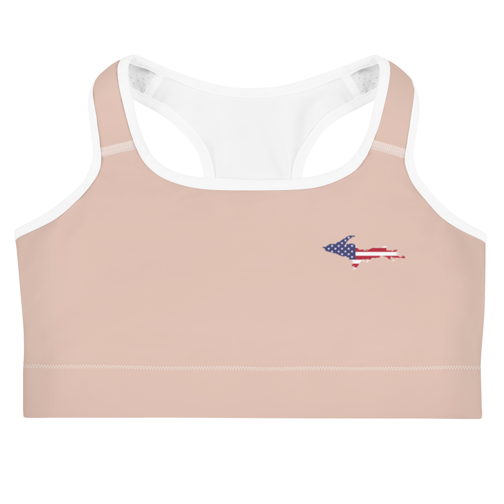 Michigan Upper Peninsula Sports Bra (w/ UP USA Flag) | Rose Gold