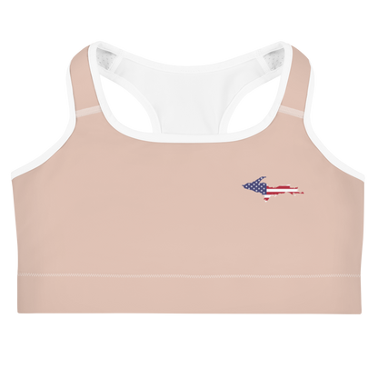 Michigan Upper Peninsula Sports Bra (w/ UP USA Flag) | Rose Gold