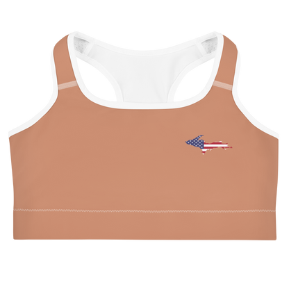 Michigan Upper Peninsula Sports Bra (w/ UP USA Flag) | Copper Color