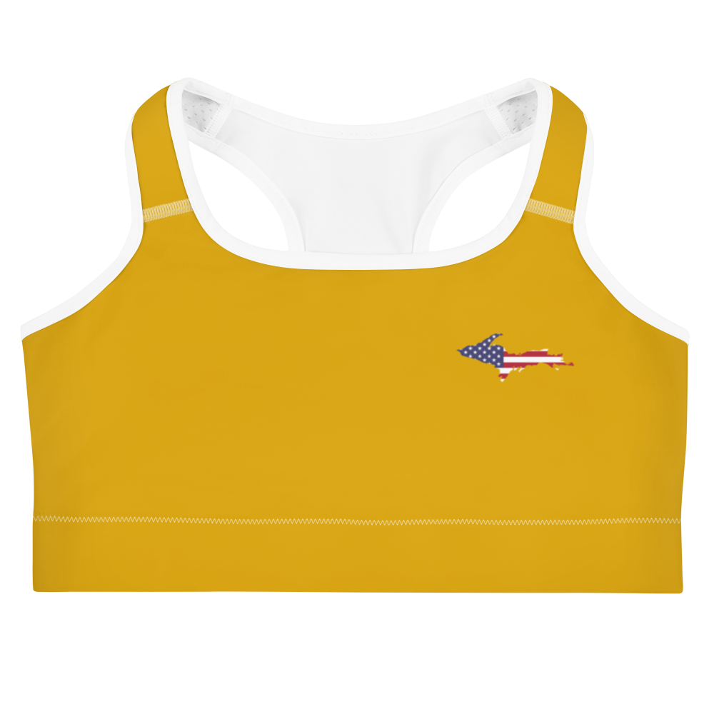 Michigan Upper Peninsula Sports Bra (w/ UP USA Flag) | Gold Bullion