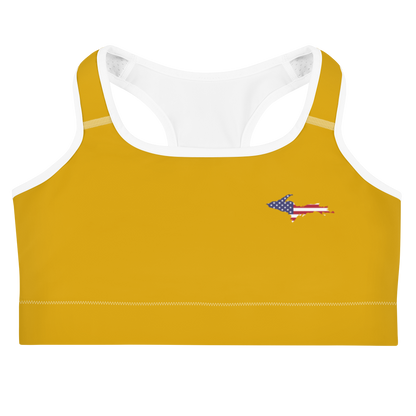 Michigan Upper Peninsula Sports Bra (w/ UP USA Flag) | Gold Bullion