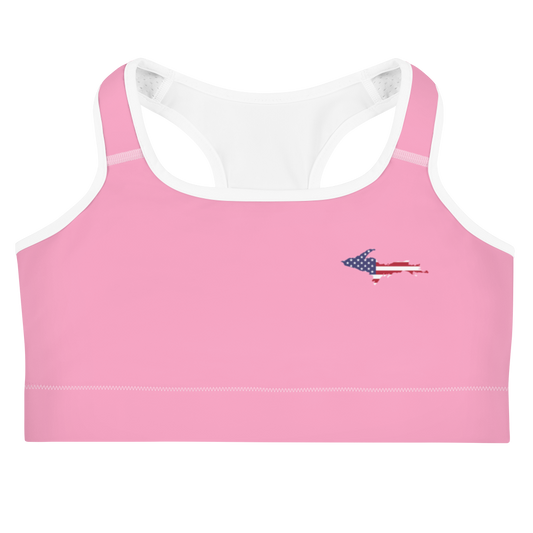 Michigan Upper Peninsula Sports Bra (w/ UP USA Flag) | '67 Caddie Pink