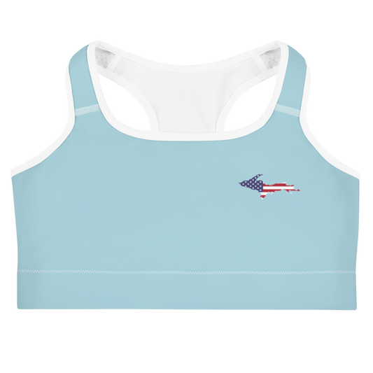 Michigan Upper Peninsula Sports Bra (w/ UP USA Flag) | '58 Caddie Blue