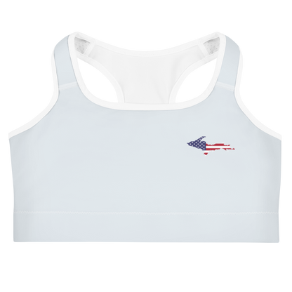 Michigan Upper Peninsula Sports Bra (w/ UP USA Flag) | Gossy White