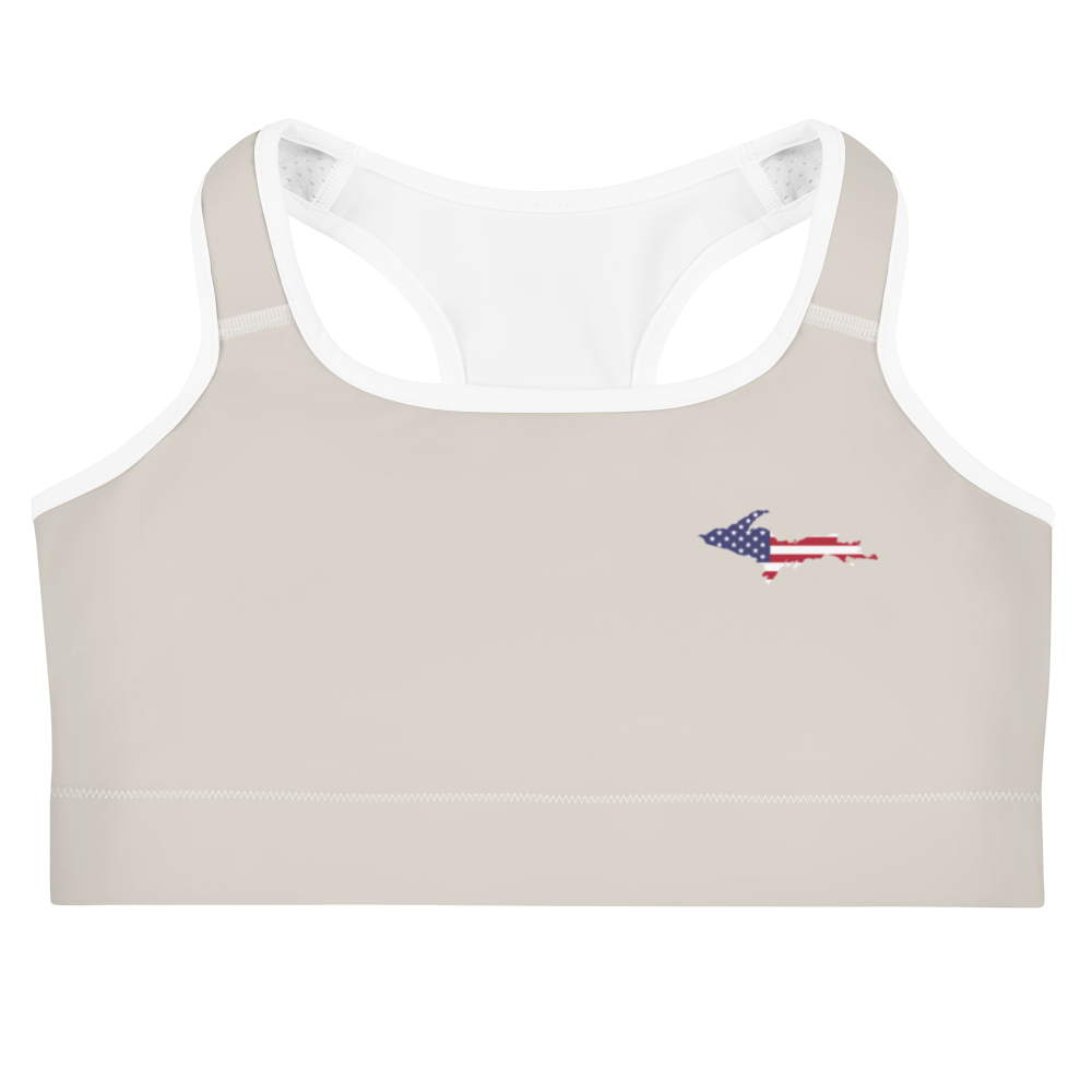 Michigan Upper Peninsula Sports Bra (w/ UP USA Flag) | Canvas Color