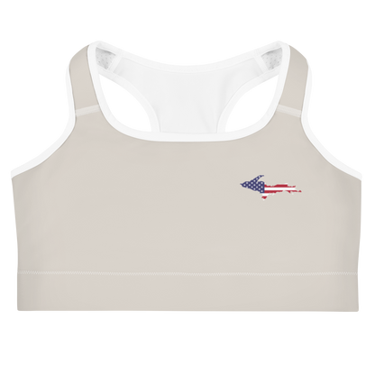 Michigan Upper Peninsula Sports Bra (w/ UP USA Flag) | Canvas Color