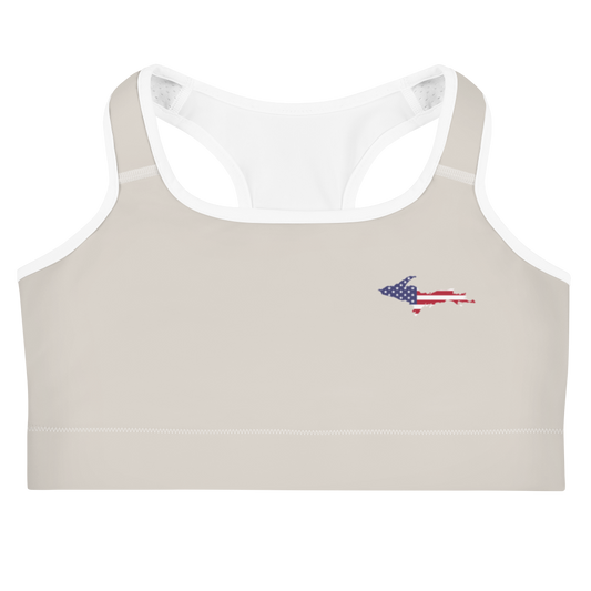 Michigan Upper Peninsula Sports Bra (w/ UP USA Flag) | Canvas Color