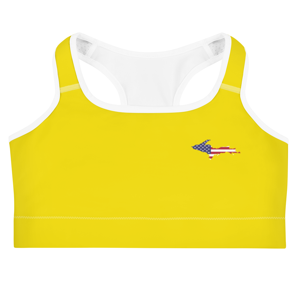 Michigan Upper Peninsula Sports Bra (w/ UP USA Flag) | Gadsden Yellow