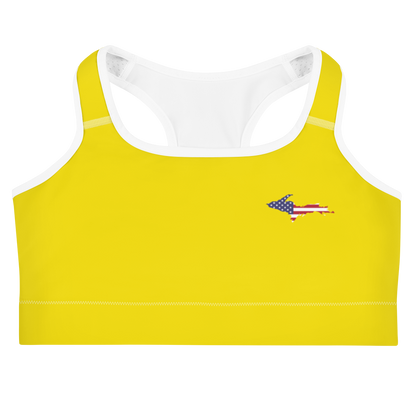 Michigan Upper Peninsula Sports Bra (w/ UP USA Flag) | Gadsden Yellow