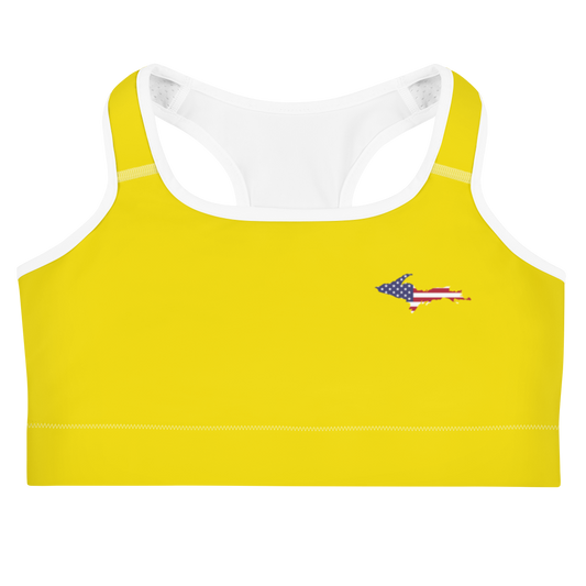 Michigan Upper Peninsula Sports Bra (w/ UP USA Flag) | Gadsden Yellow