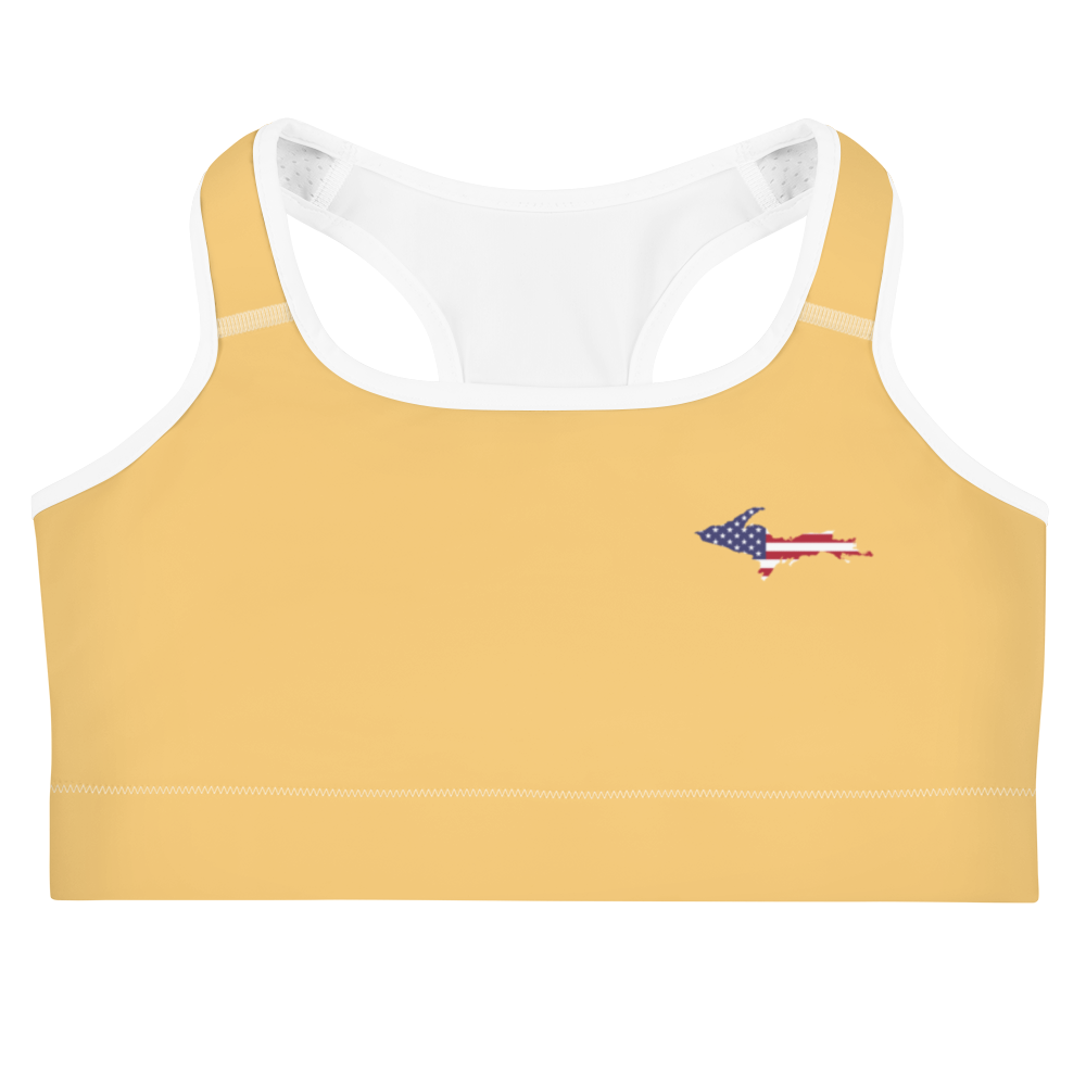 Michigan Upper Peninsula Sports Bra (w/ UP USA Flag) | Citrine